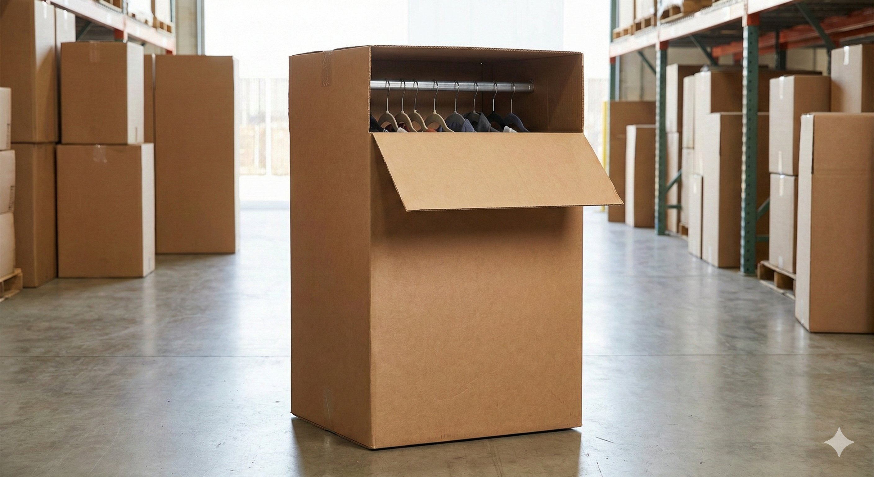 Wardrobe box 24 in X 21 in X 40 in (includes bar)